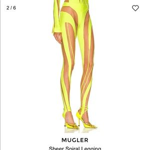 Brand new Mugler neon spiral leggings size 38